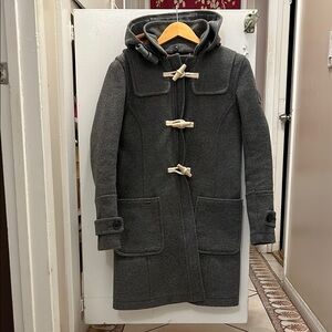 Gray Hooded Toggle Coat super dry